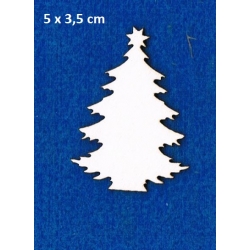 BEERMATA #1,5mm , biała tekturka , scrap , CHOINKA   5x3,5cm,  birmata